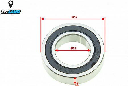 Подшипник передней оси 6904 RS 20х37х9 JMC 250 FRR Подшипник передней оси 6904 RS 20х37х9 JMC 250 FRR